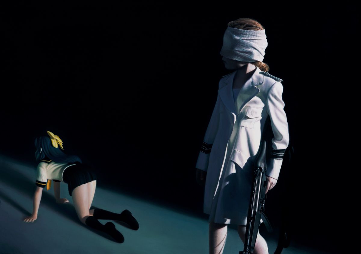 Kriegsszenen mit Comicfiguren - Helnwein zum 70.